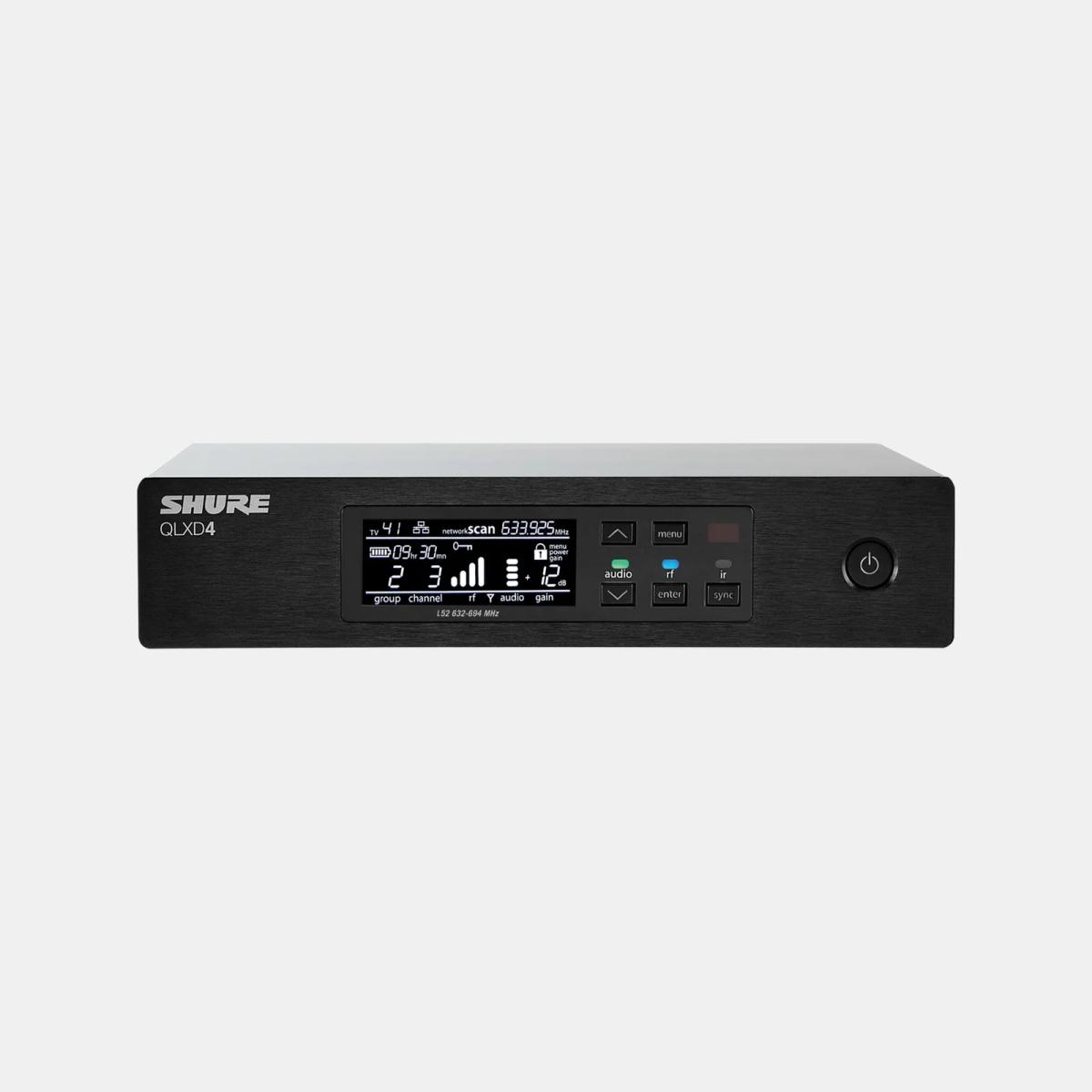 Shure QLXD4 digital trådlös mottagare framifrån