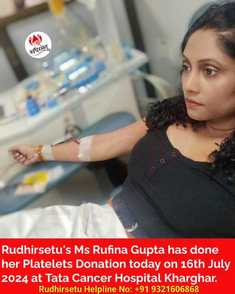 Rufina Gupta Platelets Donation Tata Cancer Hospital