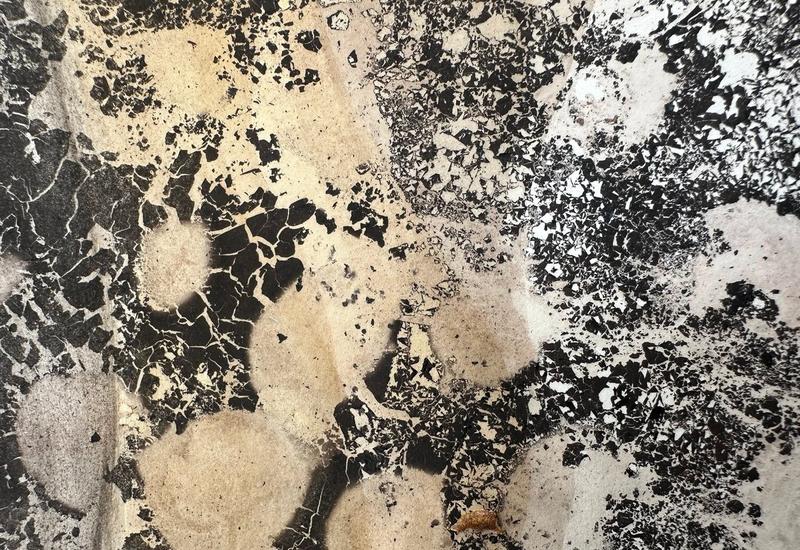 A painting made from recycled materials