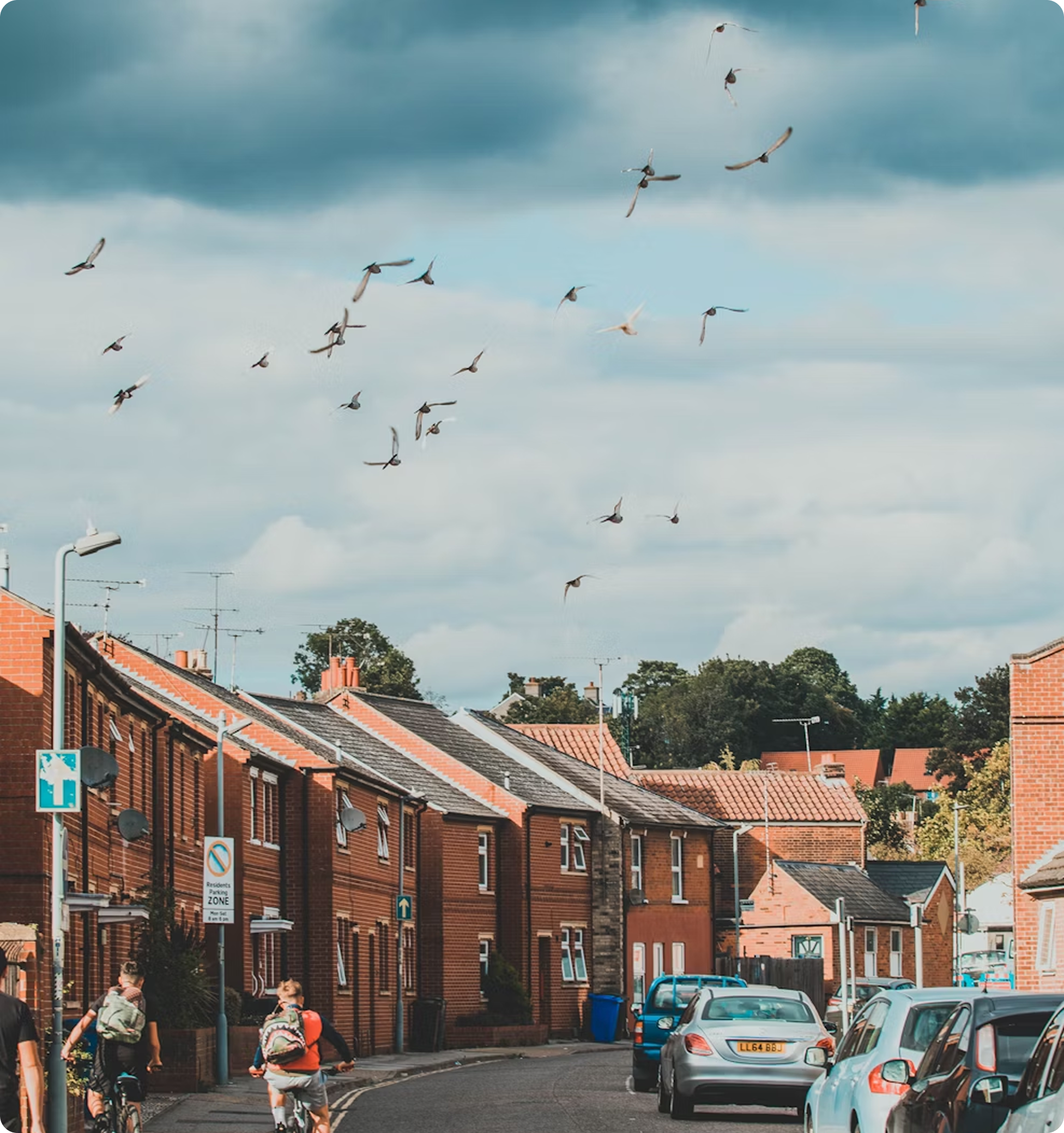 Pastel terraced houses