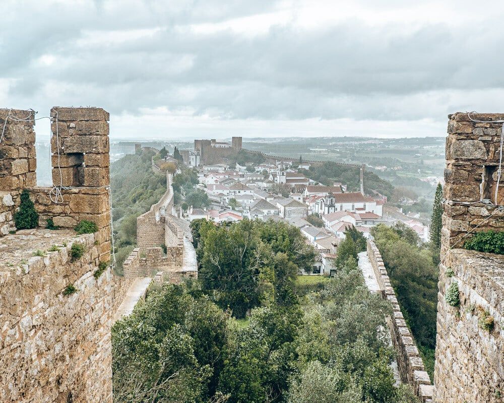 obidos things to do - wall walk view