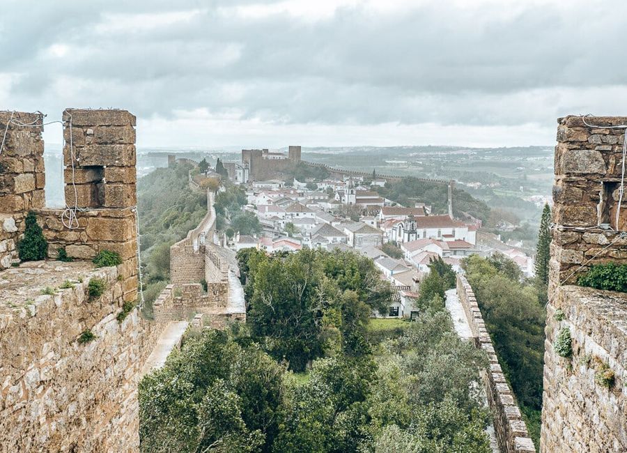 obidos things to do - wall walk view