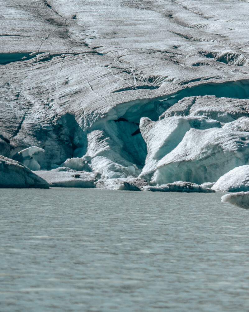 ice of glacier close up 