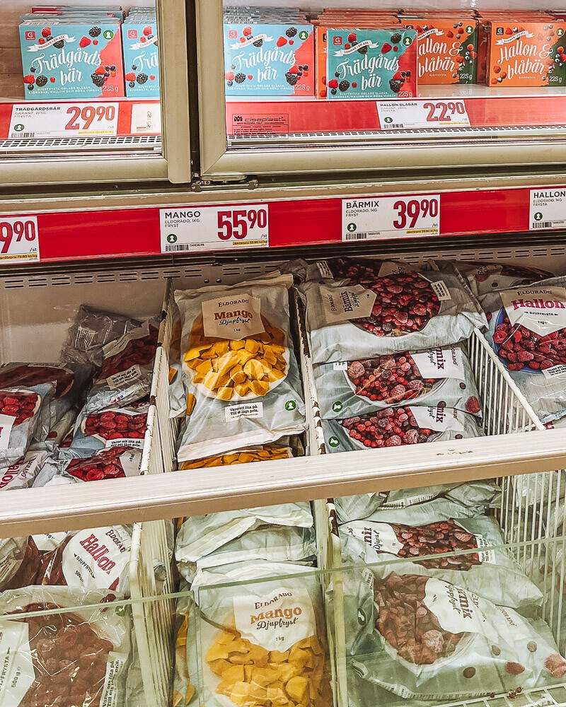Guide supermarché Suède surgelés