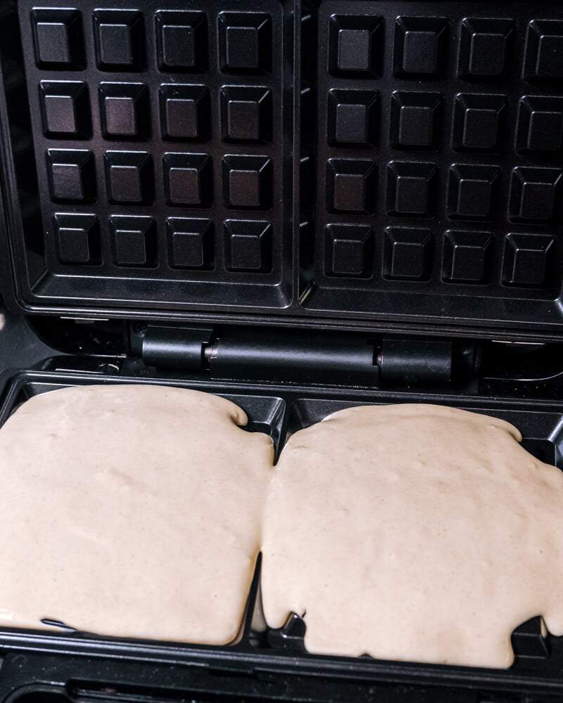 waffles in iron