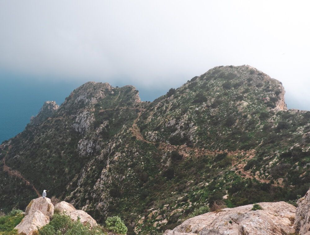 rock at top expert hike penyal d'ifach