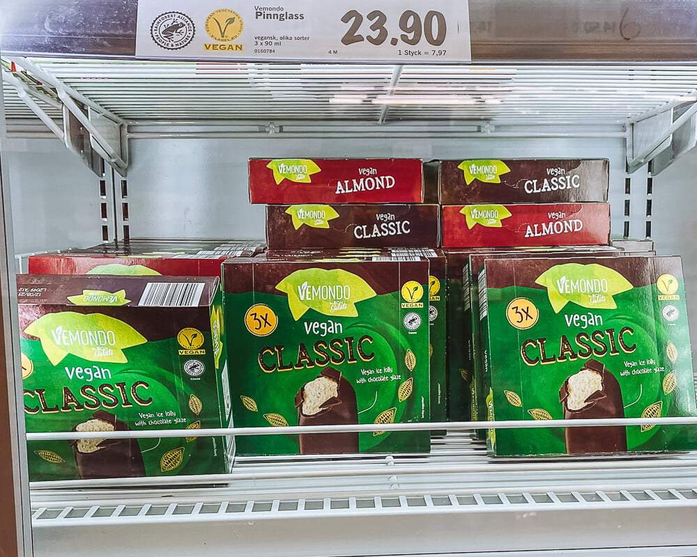 Glace vegan supermarché Suède Lidl