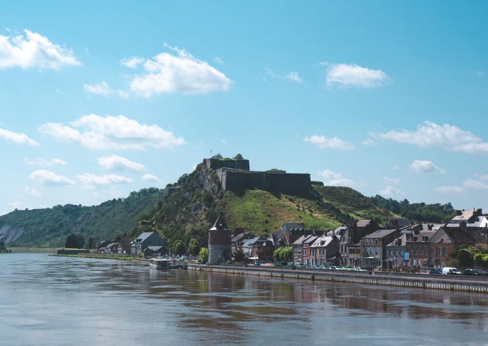 fortress of givet seen from the camper parking