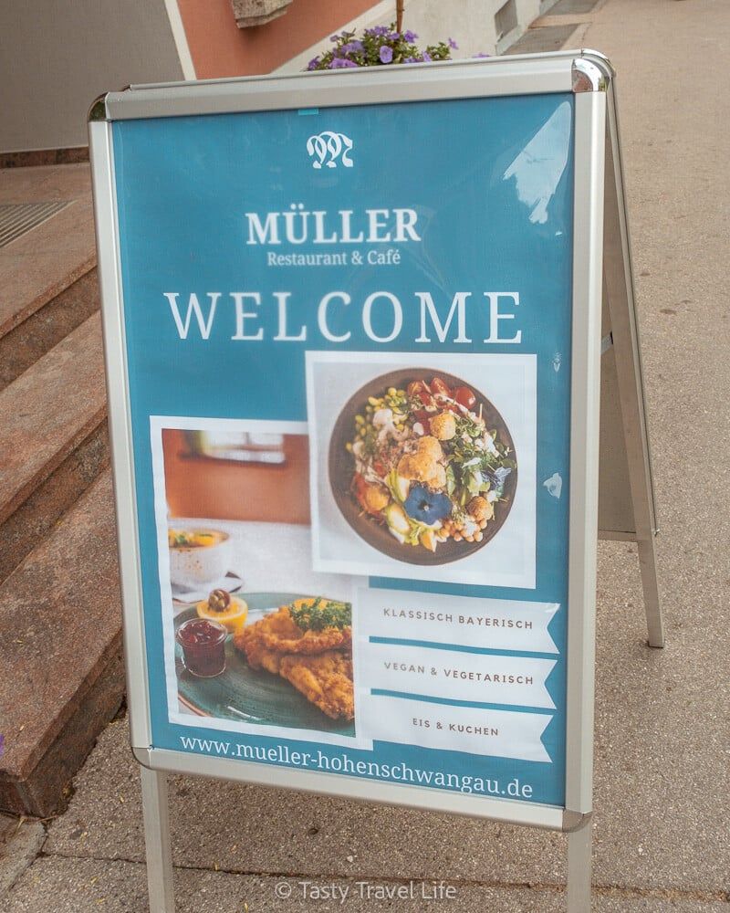 sign of vegan restaurant in schwangau