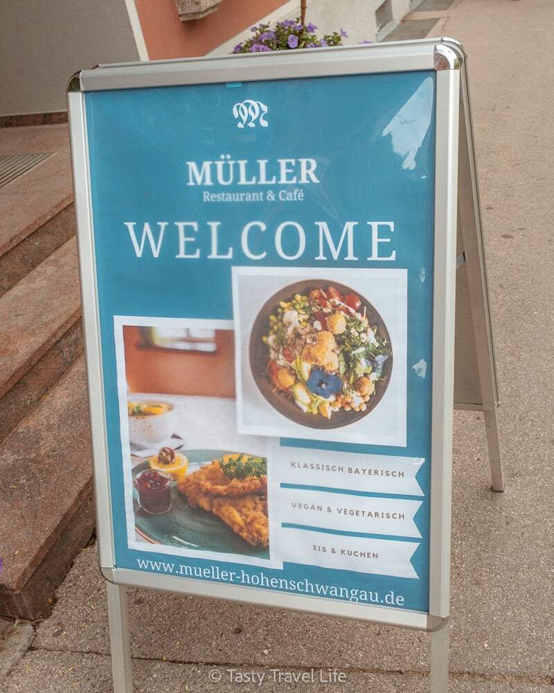 sign of vegan restaurant in schwangau