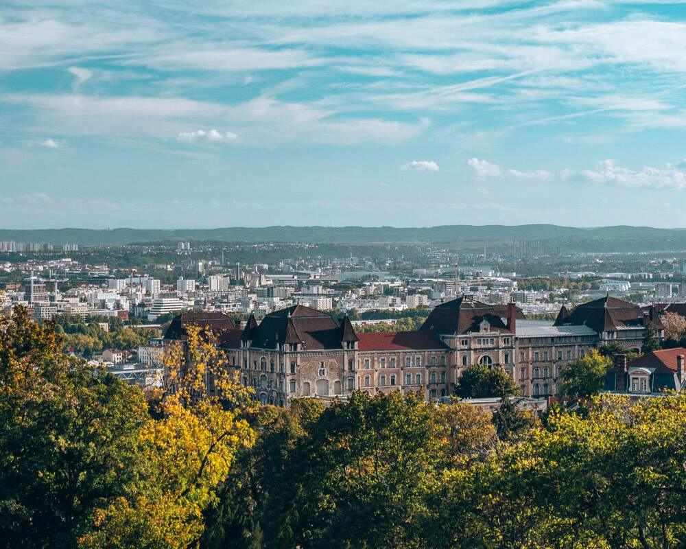 vue plongeante sur Lyon en France