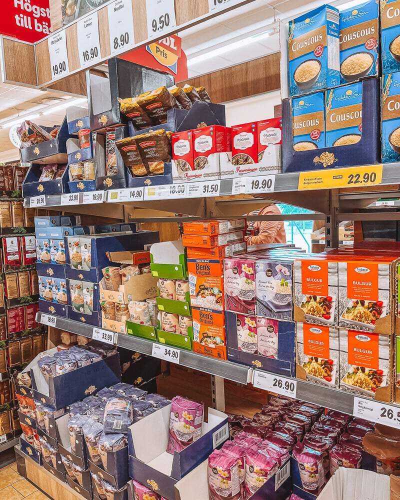 Riz au supermarché Lidl en Suède