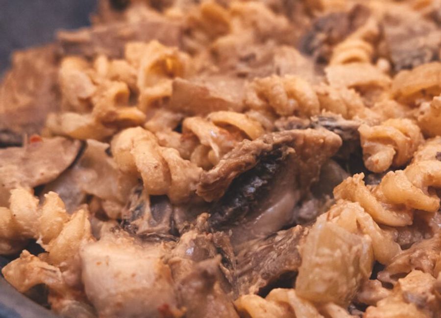 Pâtes crémeuses aux champignons et à l'ail