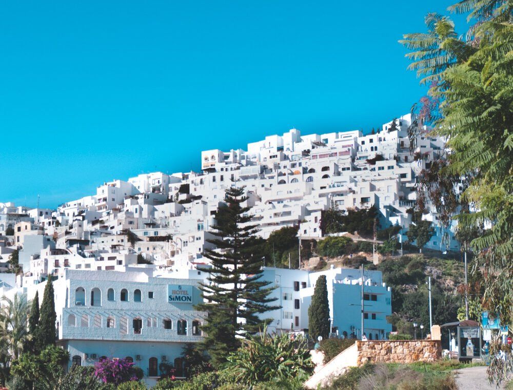 mojacar in spain on the hill