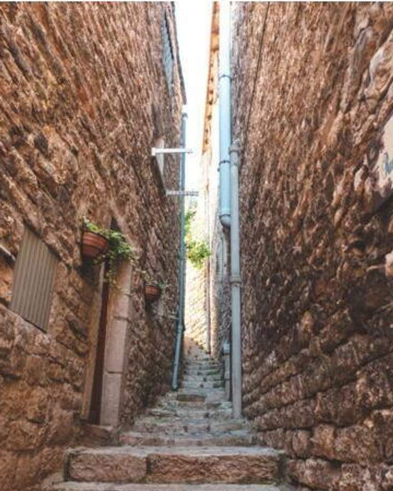 beautiful stairs between houses