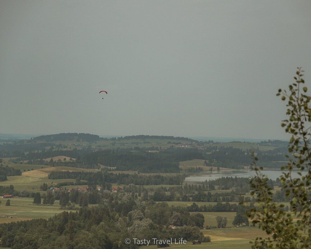 View of area with paraglider 