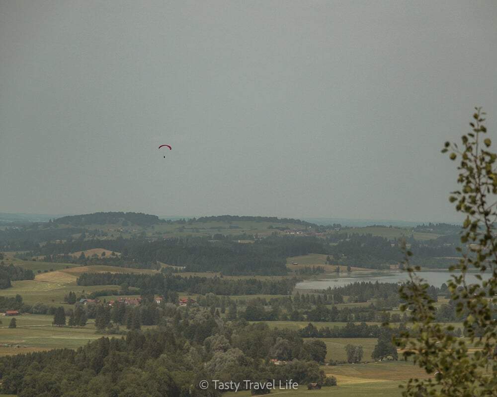View of area with paraglider