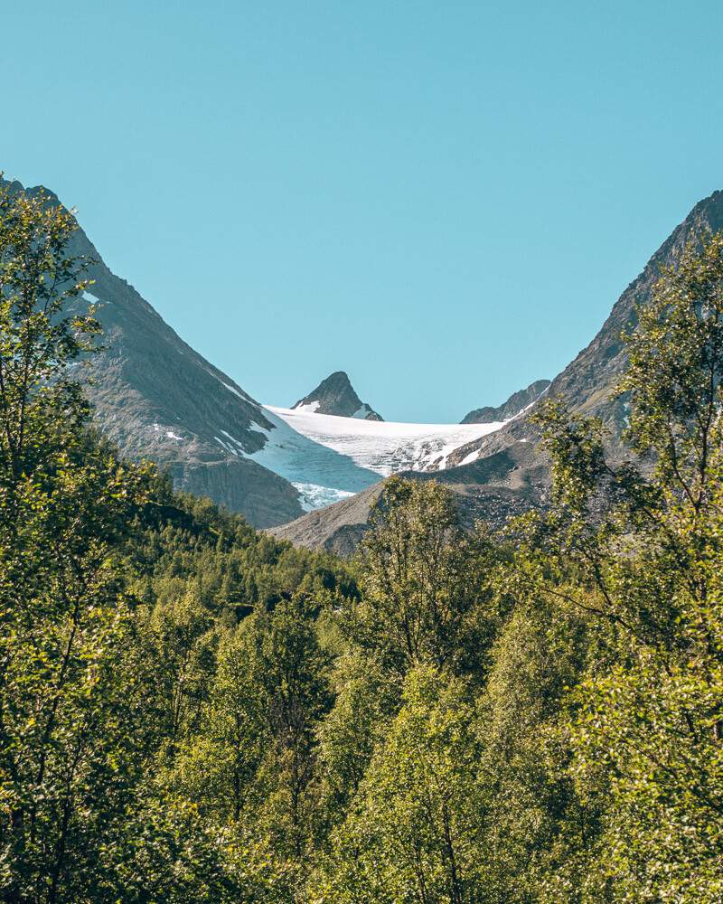 glacier Steindalsbreen in lyngen alps