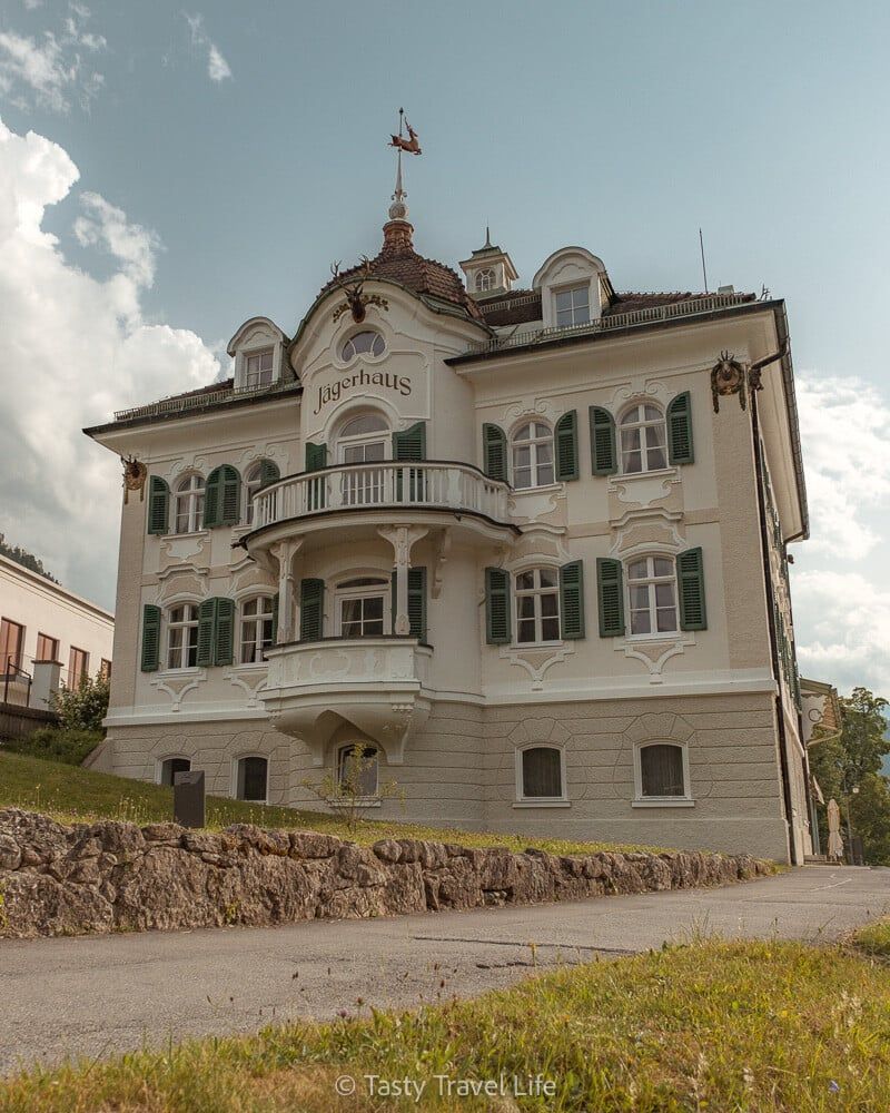 Jägerhaus with blue sky. 