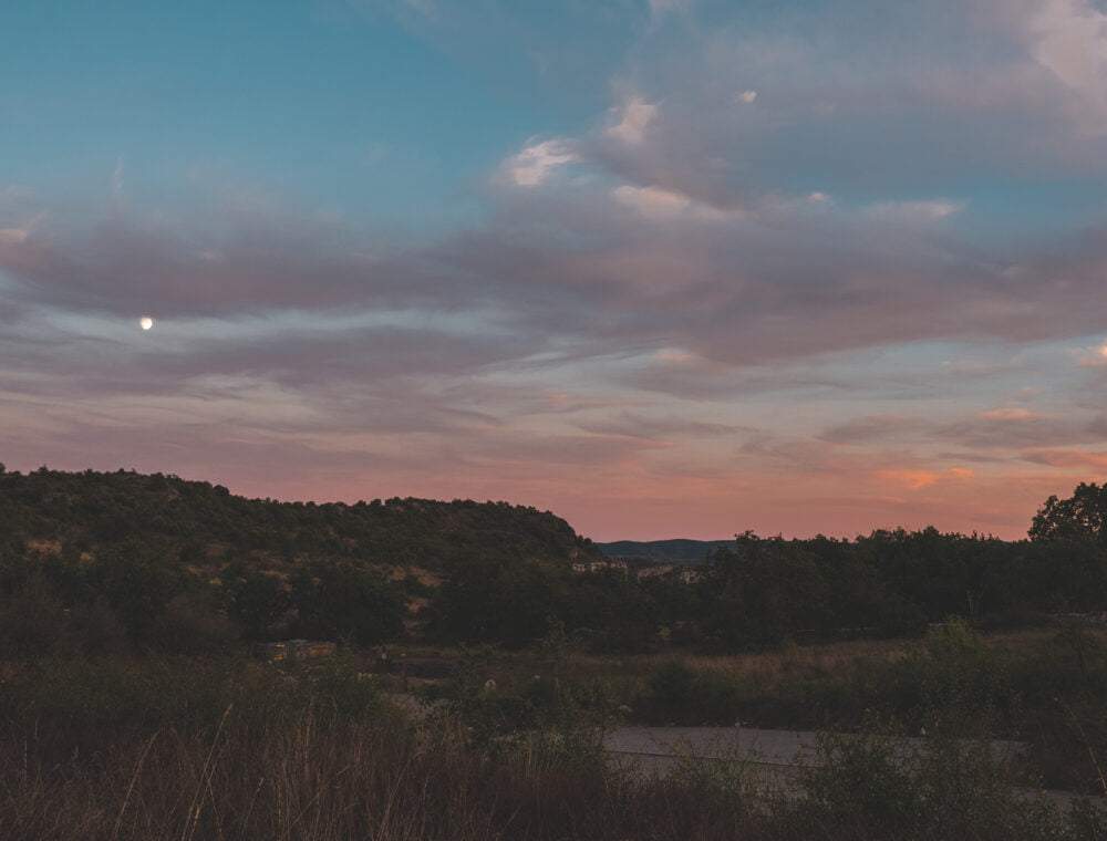 coucher de soleil au cirque de navacelles