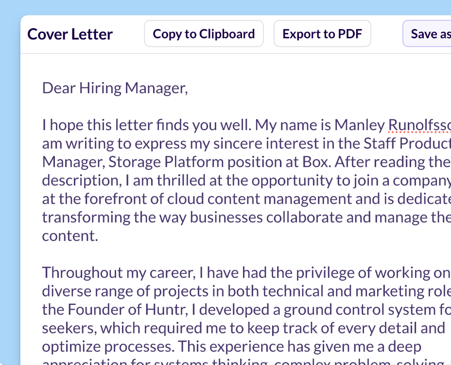 write cover letter