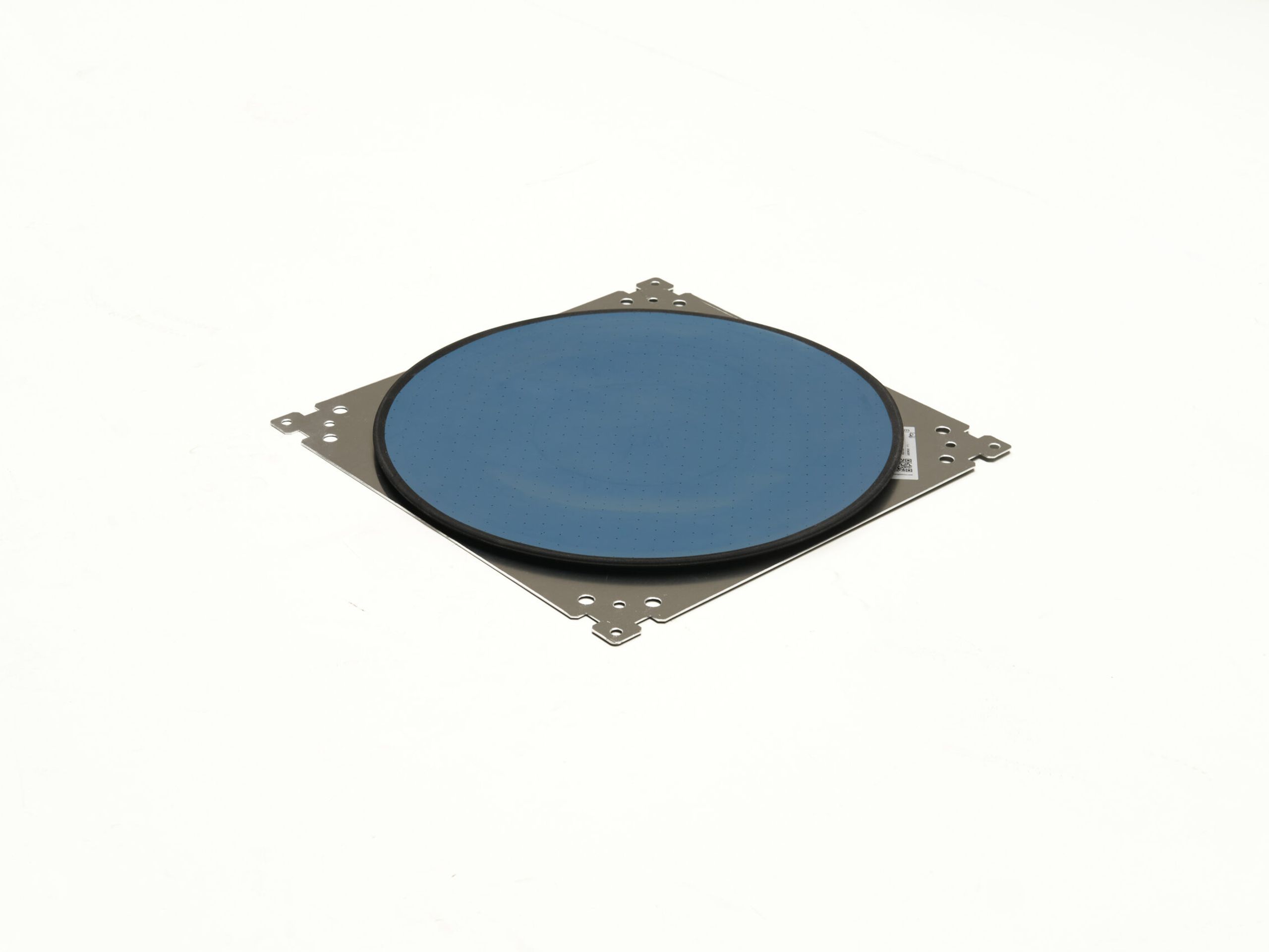 Side view of a gap crosser air caster on its support plate
