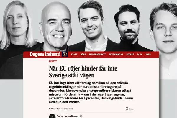 Vorker & Epicenter, debattartikel i Sveriges främsta näringslivstidning