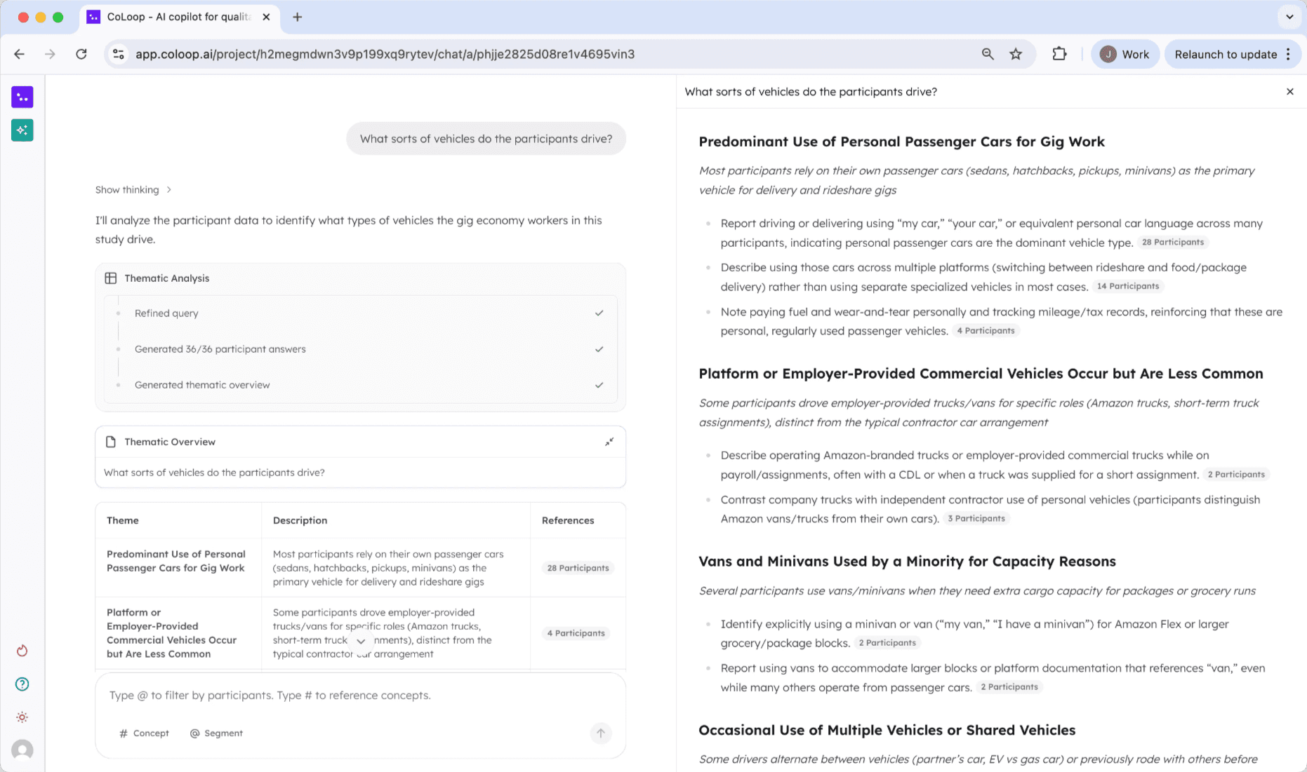Image in “Introducing Chat 2.0 Beta”, under “Thematic Analysis”