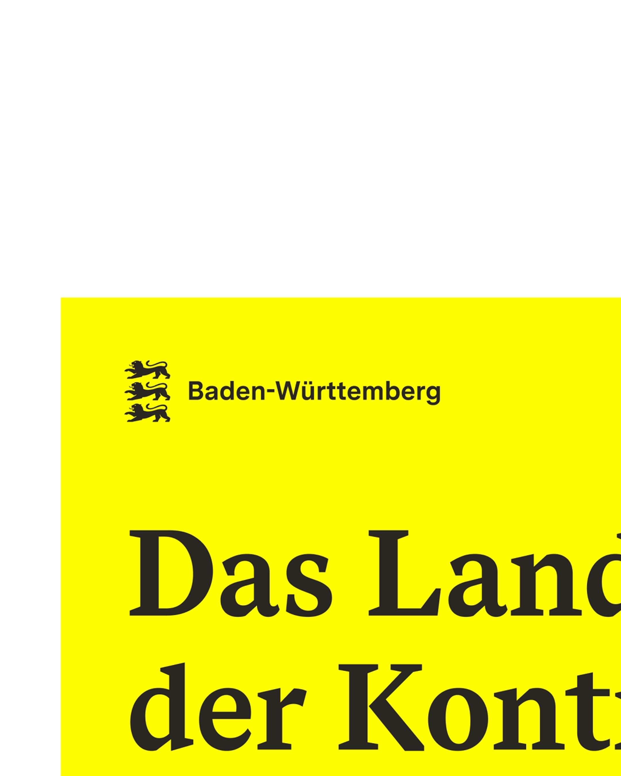 Das Dachmarkenlogo vom Land Baden-Württemberg auf unterschiedlichsten Anwendungen