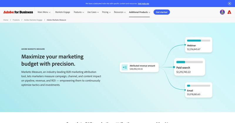 Adobe Marketo Measure enterprise B2B attribution dashboard