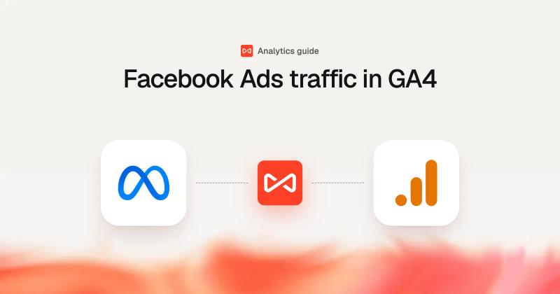 Facebook Ads traffic in GA4: SourceLoop blog cover illustration