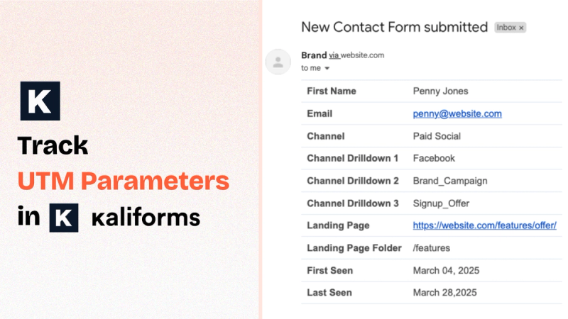 Kali Forms UTM tracking