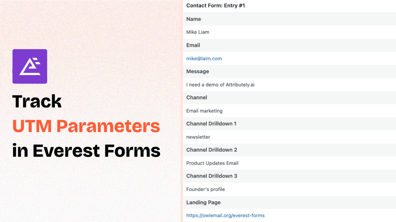 Everest forms UTM parameters Tracking