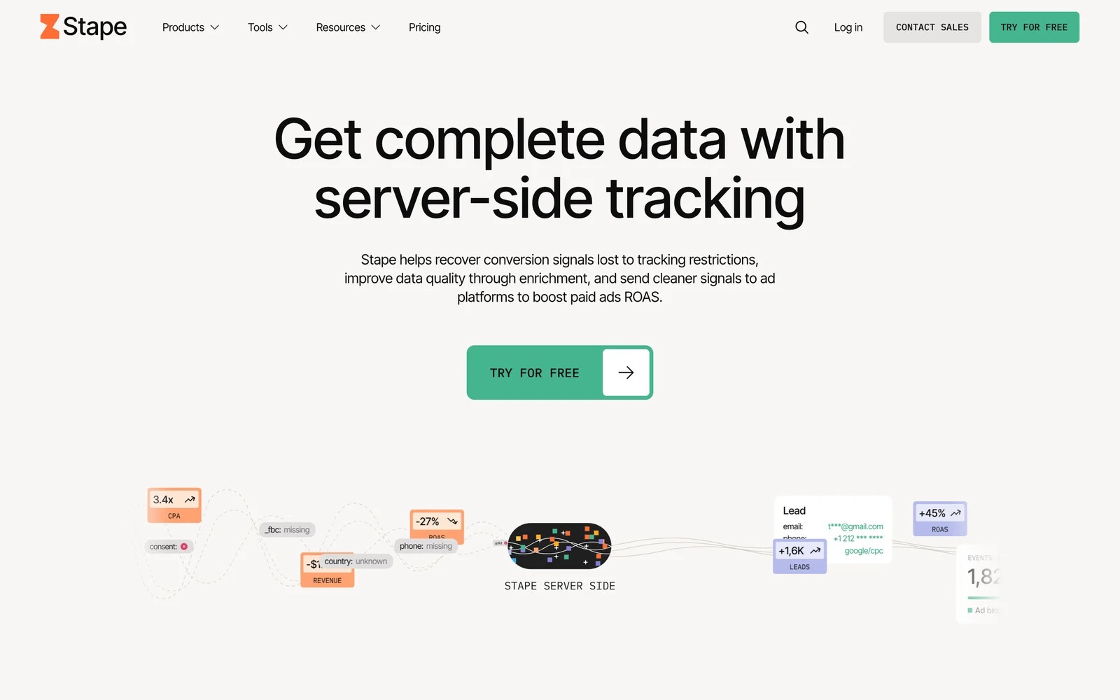 Stape homepage