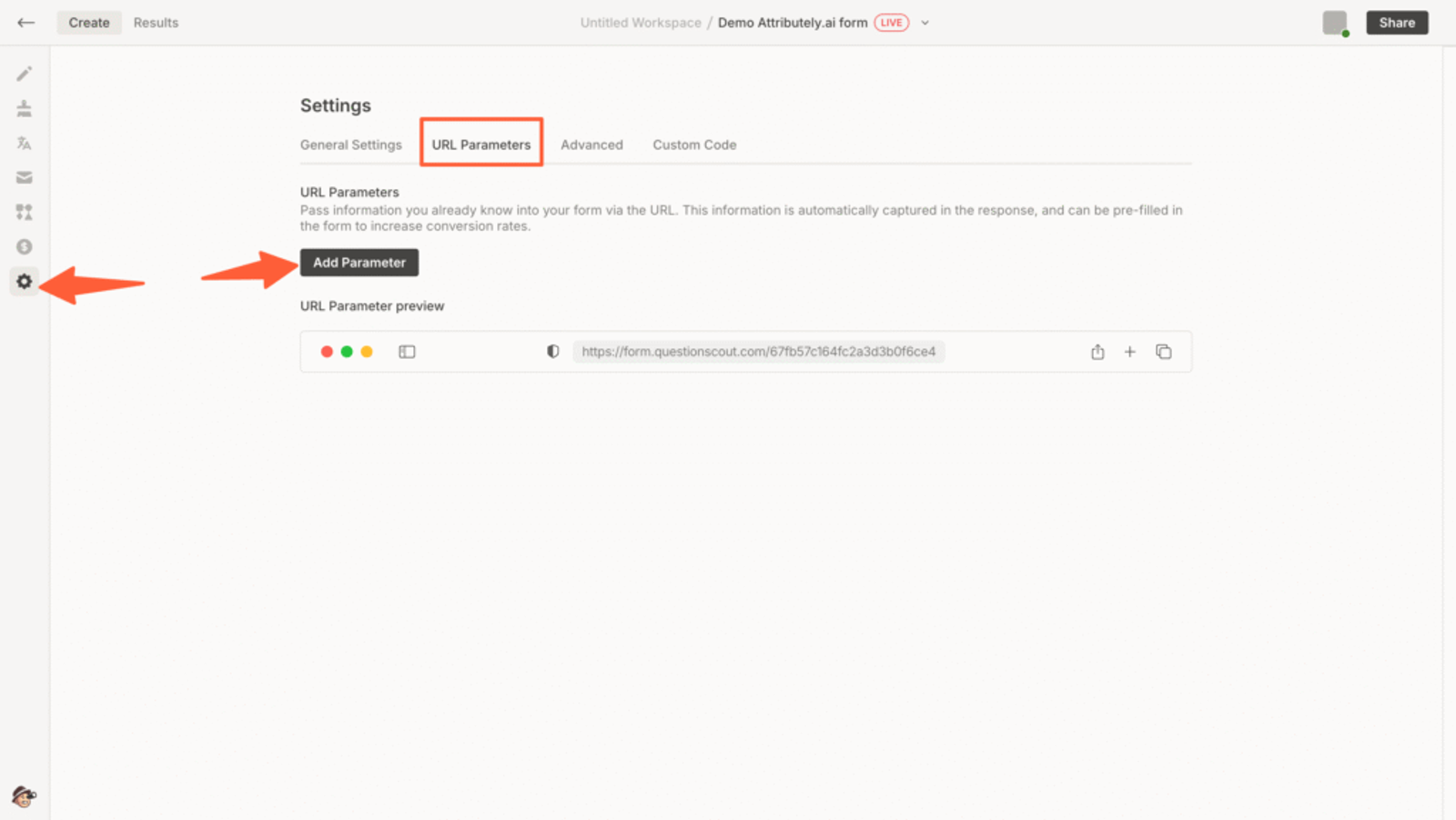 QuestionScout URL parameter