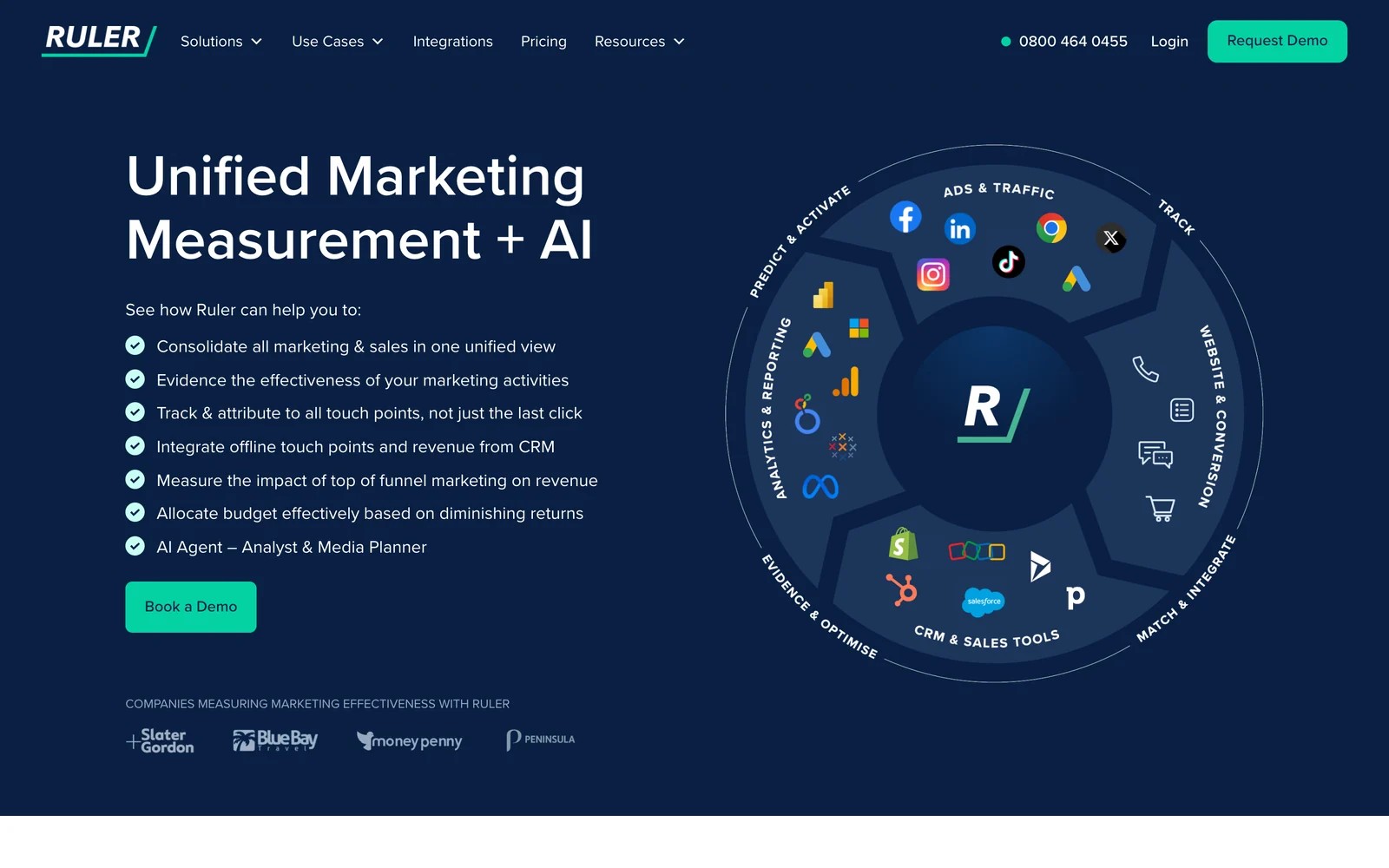 Ruler Analytics homepage