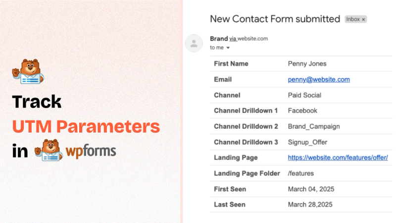 wpform UTM tracking