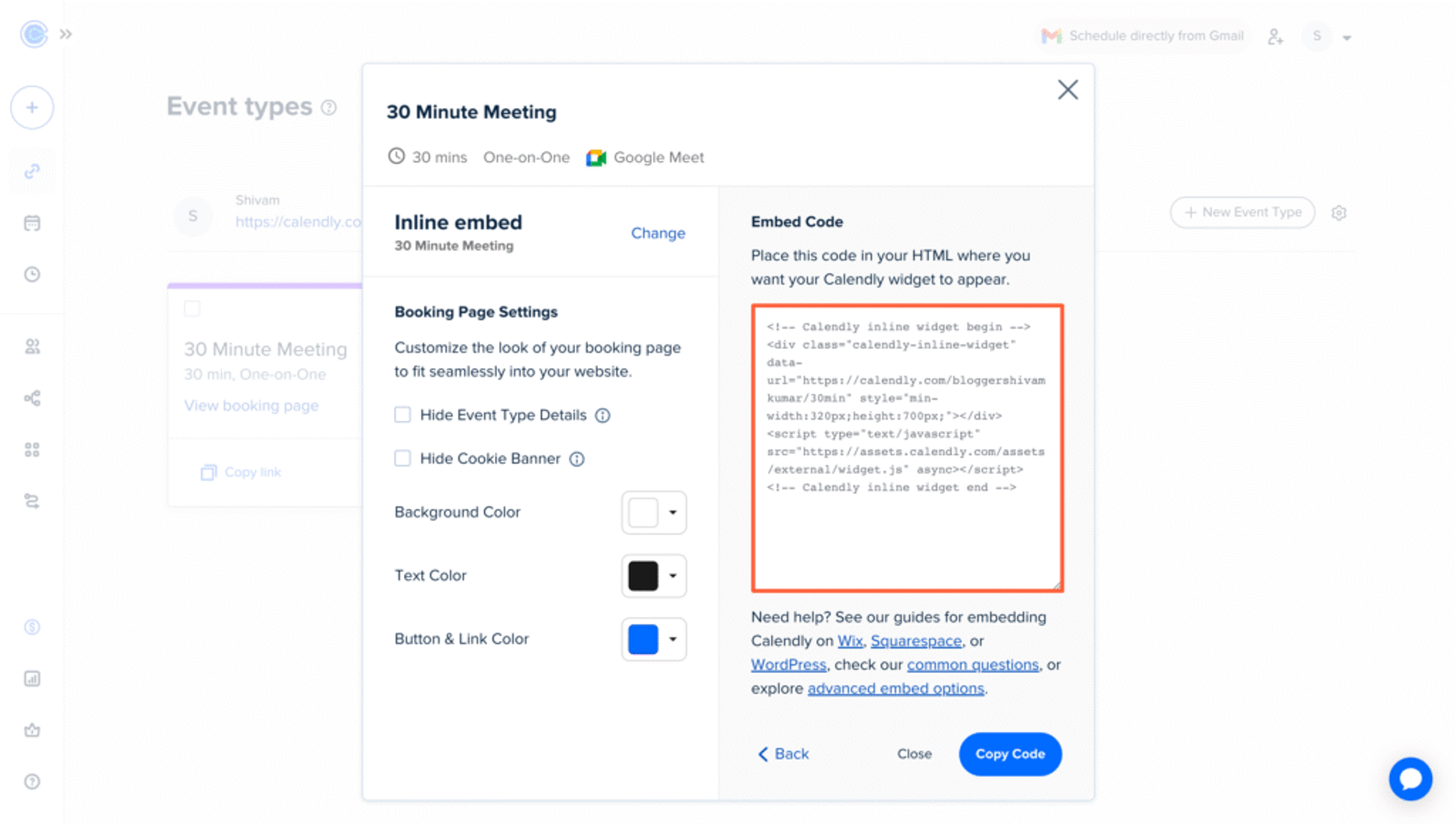 Calendly embed