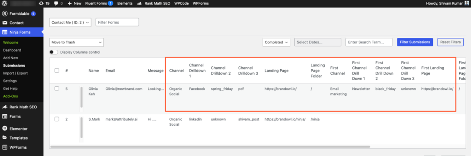 Track UTM parameters in Ninja Forms (1)