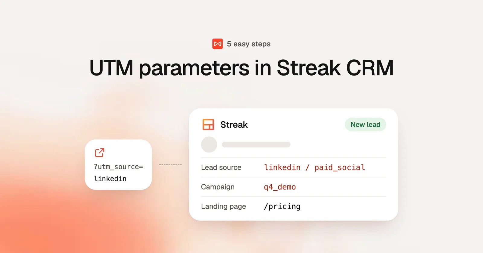 UTM parameters in Streak CRM: SourceLoop blog cover illustration