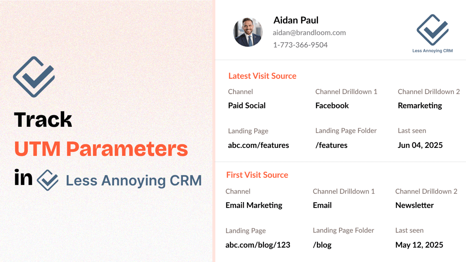 Less Annoying CRM utm tracking