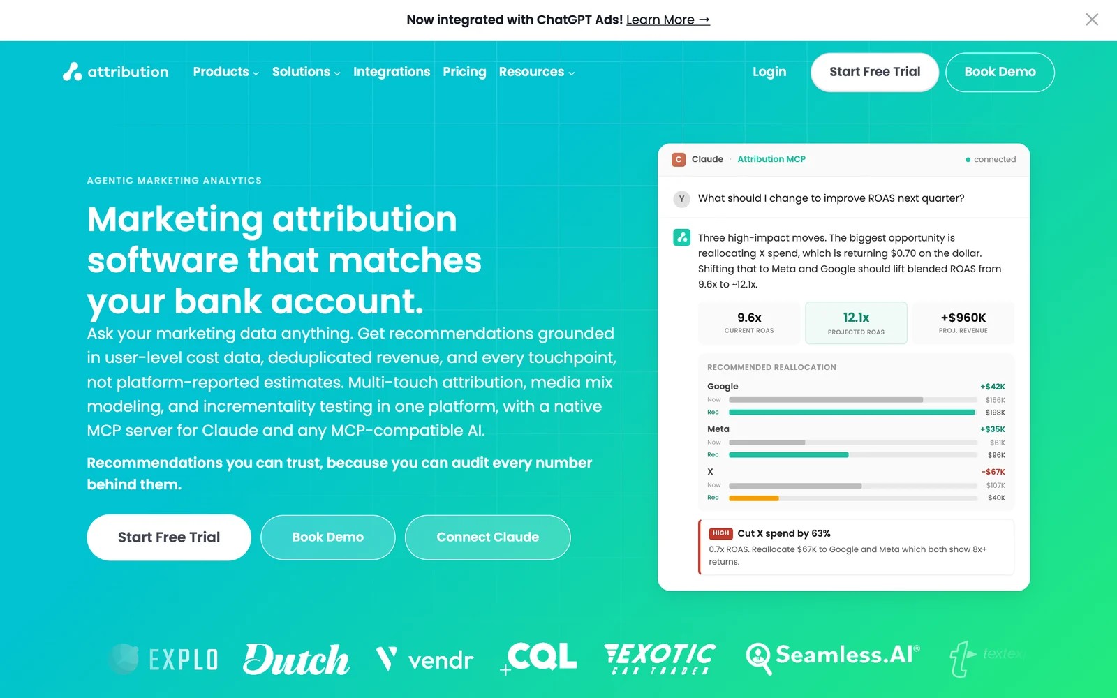 Attribution App homepage