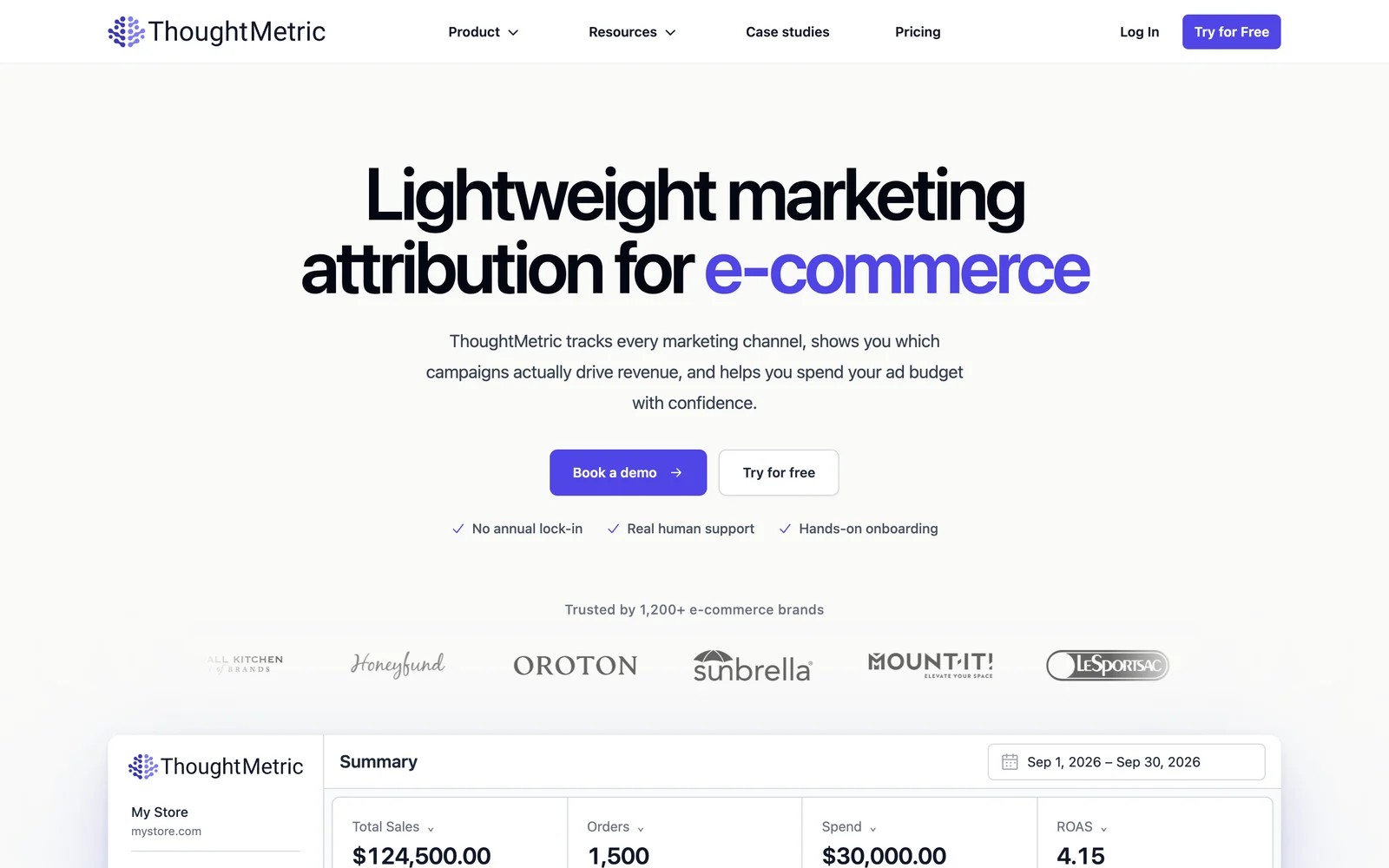 ThoughtMetric homepage