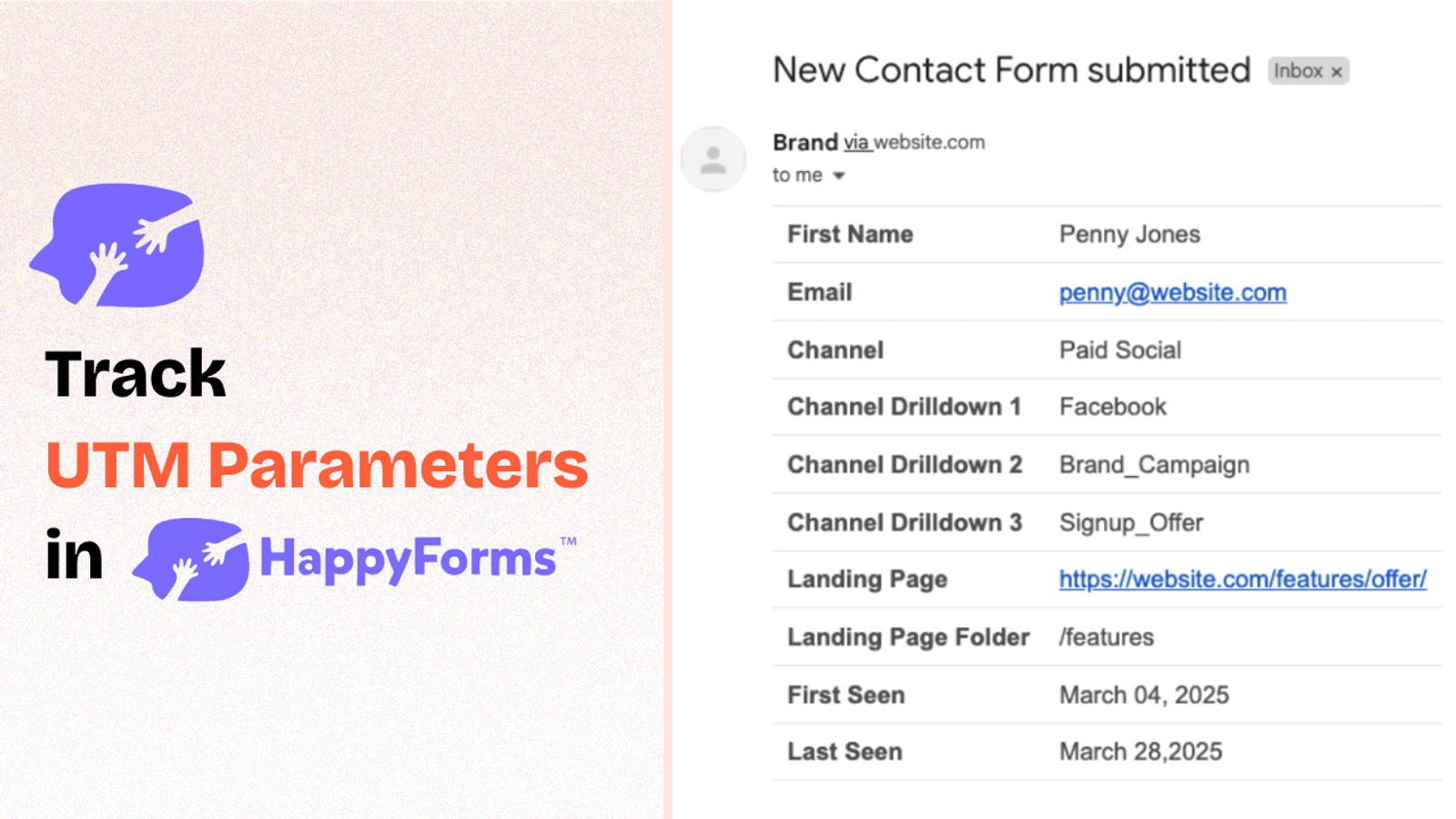 Happyforms UTM tracking