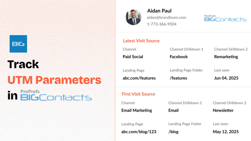 Bigcontacts CRM utm tracking