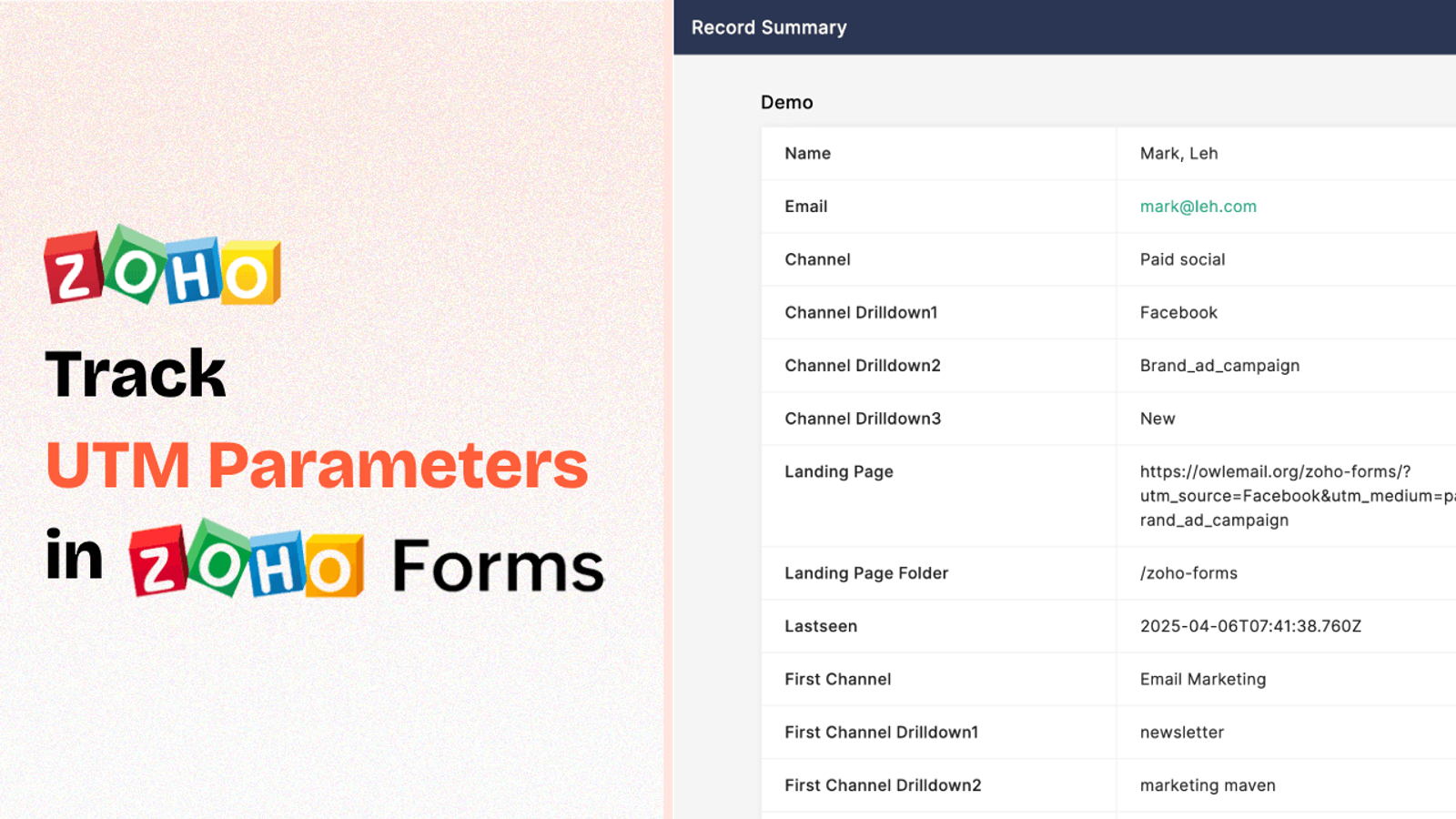 Zoho Form lead source