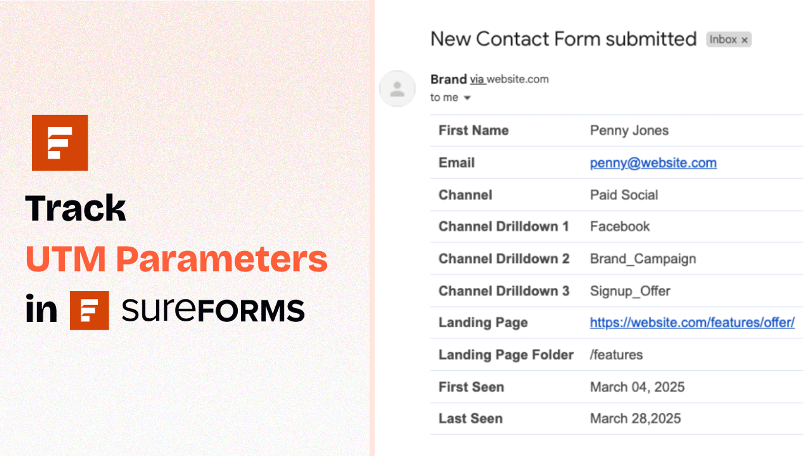Sureforms UTM tracking