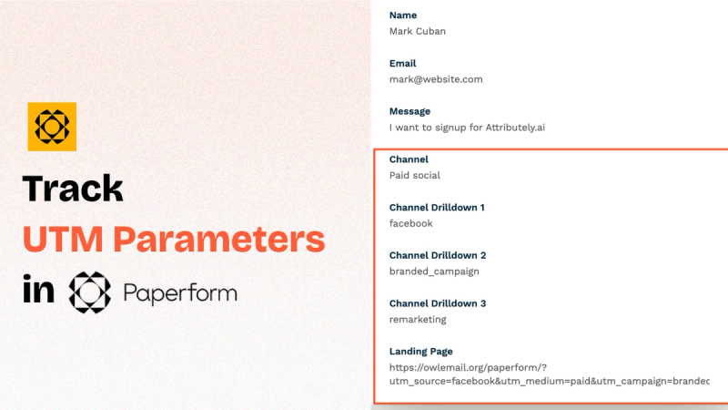 Paperform capture UTM parameters