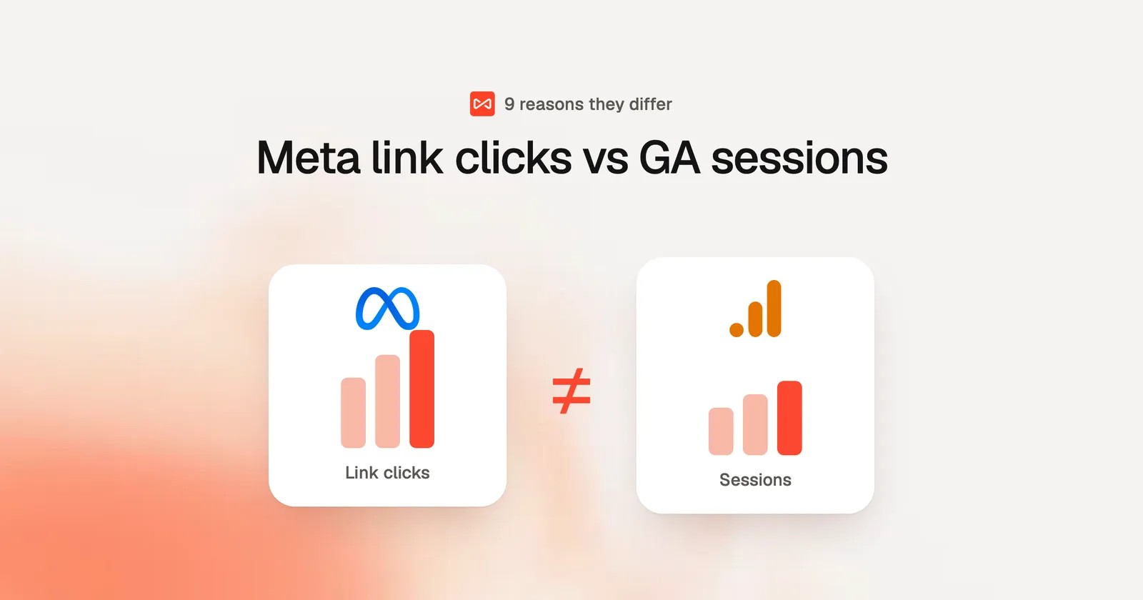 Meta link clicks vs GA sessions: SourceLoop blog cover illustration