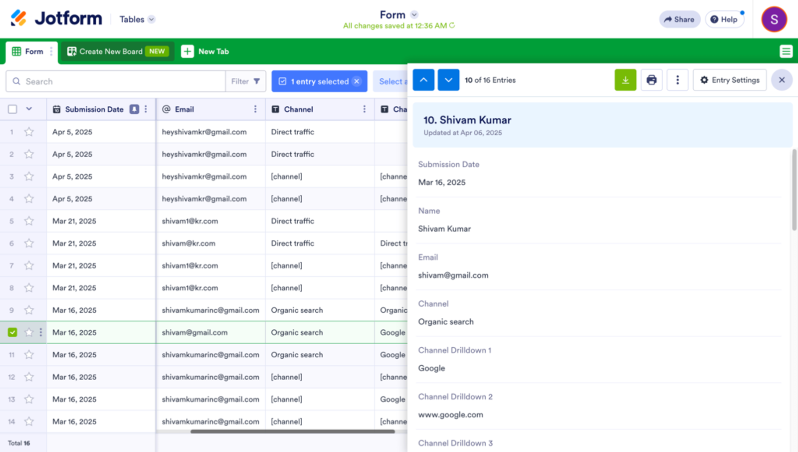 Jotform submission with UTM Parameter